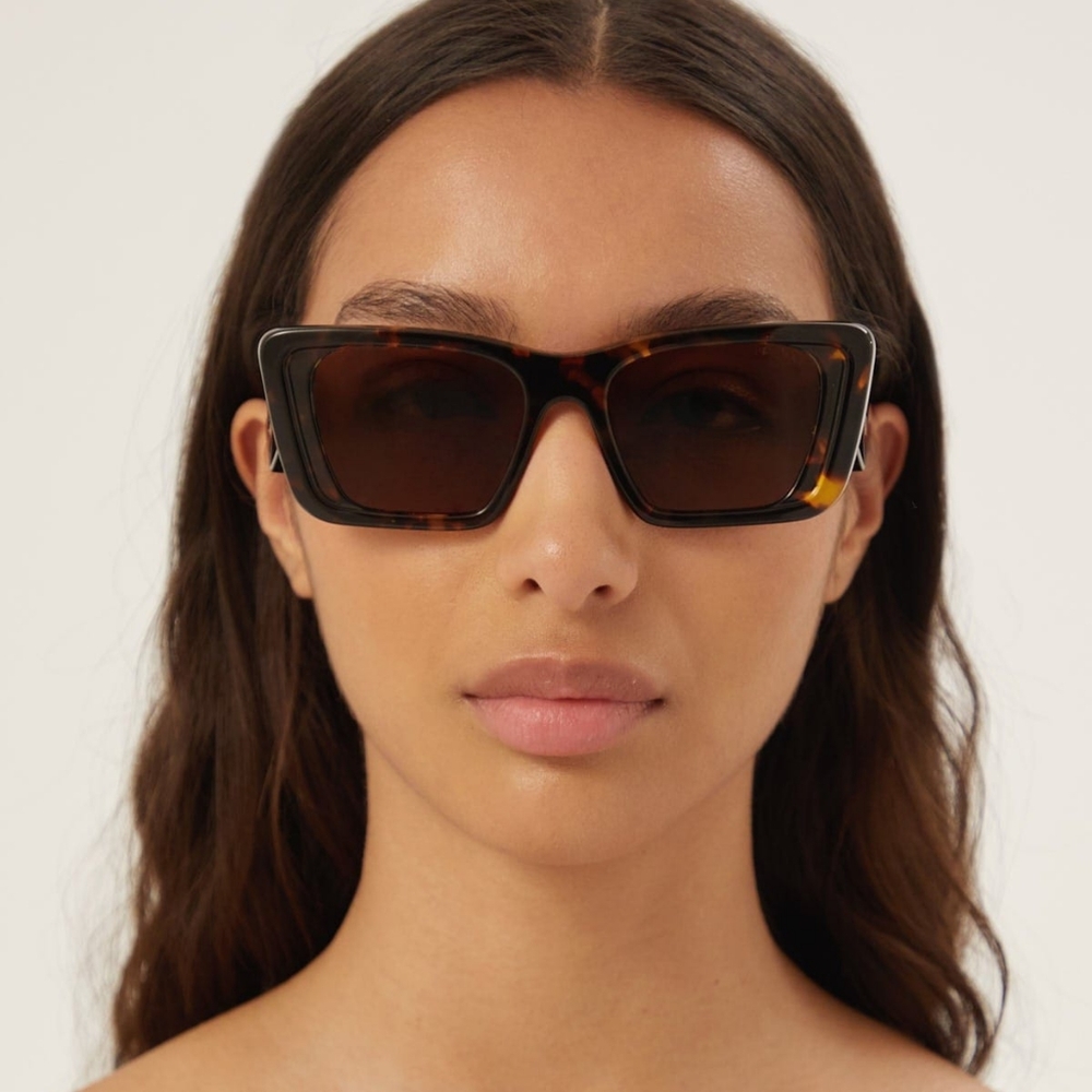 NEW PRADA WOMEN BROWN CAT EYE PR08YS 01V8C1 SUNGLASSES PR 08YS EYEWEAR SPR 08Y - Picture 2 of 6